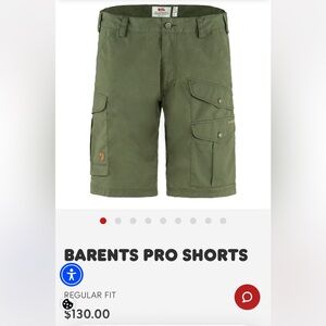Fjallraven Barents Pro Cargo Shorts in Olive Green